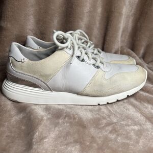 Cole Hann OS White Cream‎ Crossover Sneakers Leather Suede Lace Up Women’s 8.5B